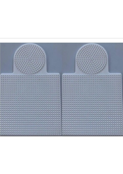 2 Adet Ütü ile Yapışan Boncuk Dizme Tablası Büyük Boy - Kare: 15,5 cm - Daire: 8,5 cm - Beyaz Renk