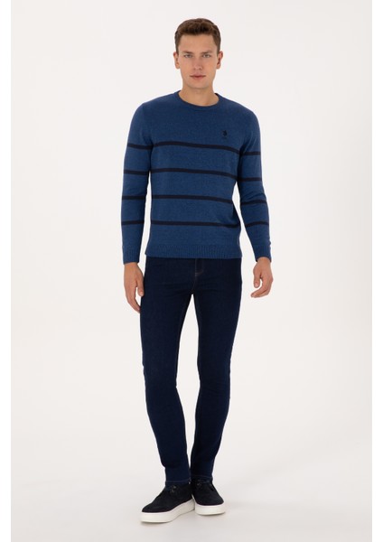 Erkek Açık Lacivert Kazak /triko 50314976-VR059 fırsatları