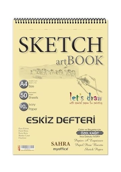 Eskiz Defteri A4 50 Yaprak Spiralli Ivory 90 gr modelleri