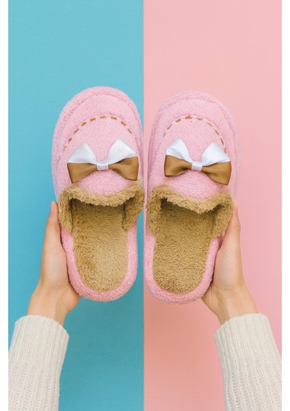 Golden Fiyonklu Kapalı Kadın Ev Terliği Günlük Rahat Kışlık Terlik