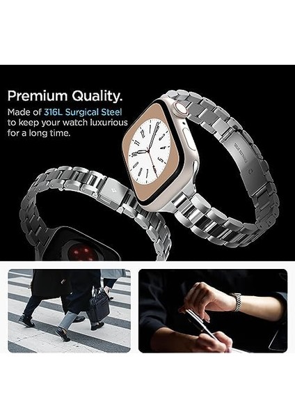 Modern Fit 316L Band Serisi 9/8/se2/7/6/se/5/4/3/2/1 41MM/40MM/38MM Için Tasarlanmıştır - Gümüş modelleri