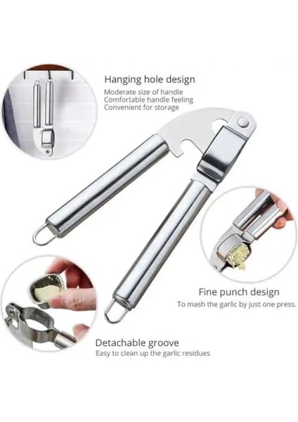 Profesyonel Mutfak Sarımsak Ezici, Paslanmaz Çelik, Gümüş, Sarımsak Doğrayıcı, Temizlik Dostu fiyatları