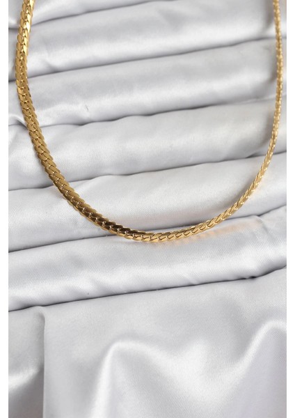 Bfs 316L Çelik Gold Renk Zincir Kadın Kolye