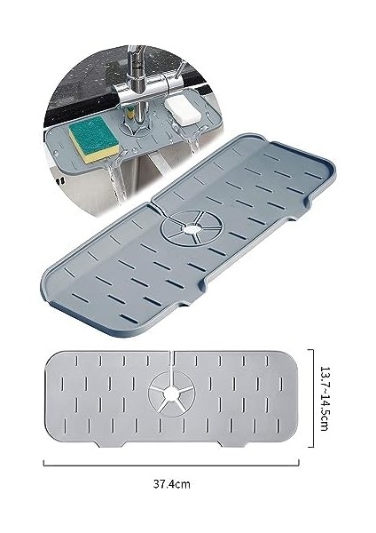Musluk Emici Mat, Silikon Katlanabilir Musluk Sıçrama Koruması Lavabo Damlama Matı Su Tutucu Lavabo Matı Kurutma Matı Mutfak ve Için Lavabo Aksesuarları (Gri) fiyatları