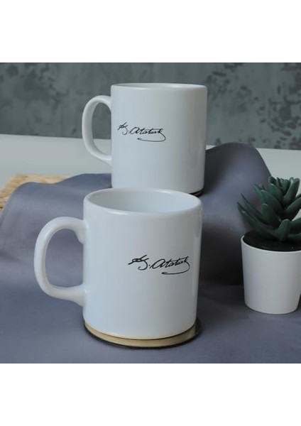 Atatürk Tek Imza Beyaz Silindir Kupa 1 Adet fiyatları