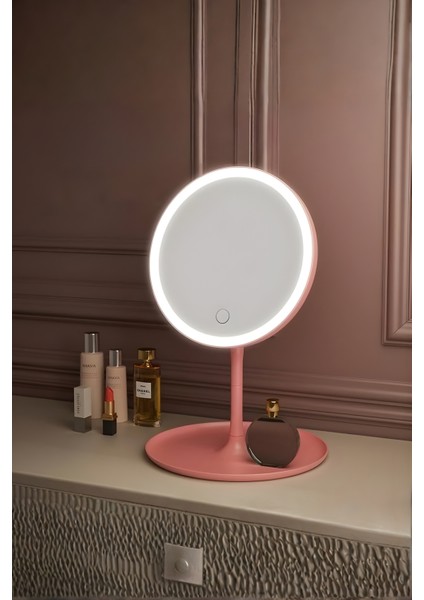 Dokunmatik LED Işıklı Makyaj Aynası (Pembe) modelleri