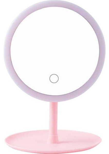 Dokunmatik LED Işıklı Makyaj Aynası (Pembe) fırsatları