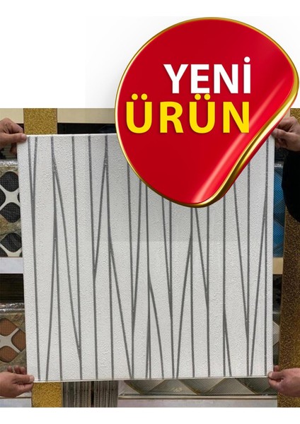 4 Adet, 70X70CM 0,50M² Gümüş Beyaz Çizgiler Kendinden Yapışkanlı Estetik 3D Duvar Paneli Köpük -2012 fiyatları