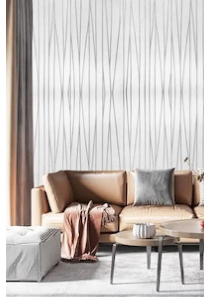 4 Adet, 70X70CM 0,50M² Gümüş Beyaz Çizgiler Kendinden Yapışkanlı Estetik 3D Duvar Paneli Köpük -2012 fırsatları