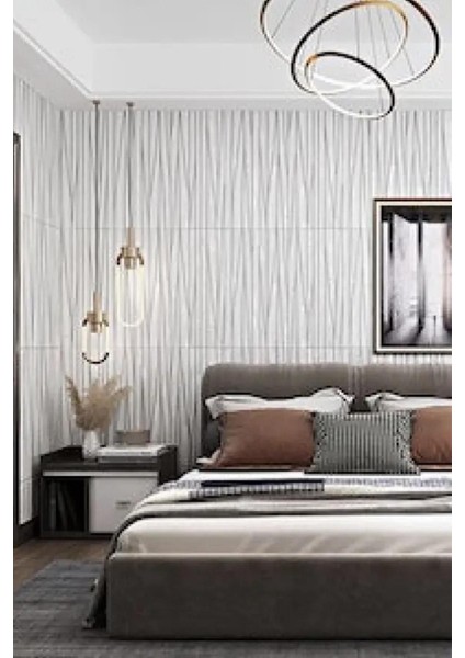 4 Adet, 70X70CM 0,50M² Gümüş Beyaz Çizgiler Kendinden Yapışkanlı Estetik 3D Duvar Paneli Köpük -2012 indirimleri