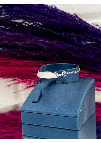 925 Ayar Gümüş Nazar Boncuklu Isim Yazılabilir Kız & Erkek Bebek Künye – Kişiye Özel Gümüş Çocuk Bileklik fiyatları