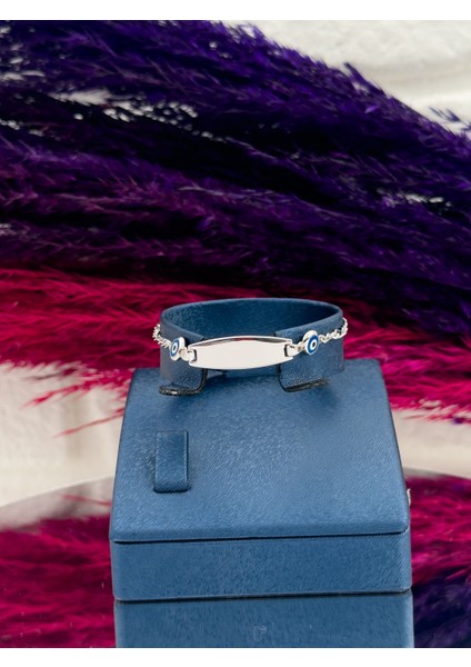 925 Ayar Gümüş Nazar Boncuklu Isim Yazılabilir Kız & Erkek Bebek Künye – Kişiye Özel Gümüş Çocuk Bileklik modelleri