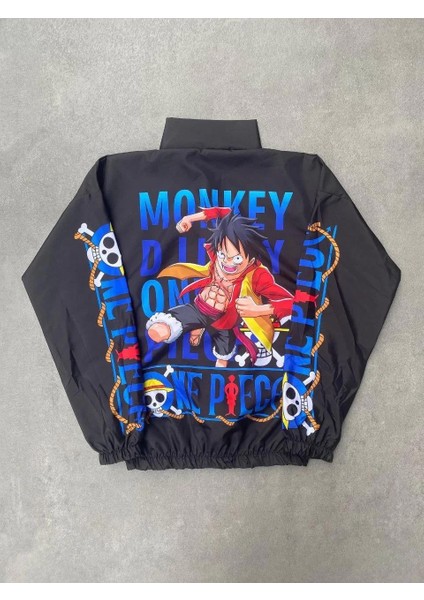 Unisex Fermuarlı Dijital Baskılı Rüzgarlik - Siyah fiyatları