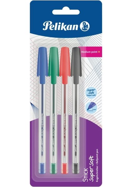 Stick Tükenmez 4lü Blister - S M Y K