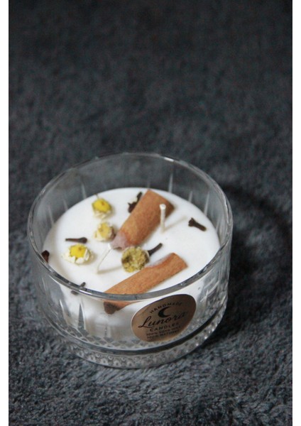 -Tarçın Kokulu Dekoratif Kase MUM-%100 Soya Wax-El Emeği-Handmade