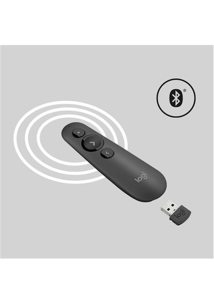 Logitech R500 Laser Sunum Kumandası, Kablosuz, 20M Menzil, Bluetooth ve USB Bağlantı, Mac ve Windows