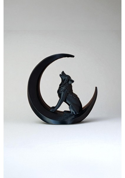 Modern Kurt Heykeli – Hilal Ay Tasarımlı Masa Üstü Dekoratif Aksesuar 12 x 12 cm Siyah