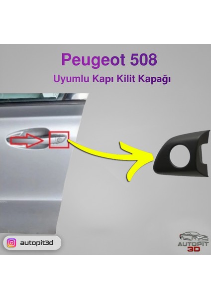 Peugeot 508 Uyumlu Kapı Kilit Kapağı