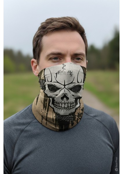 Kurukafa Desenli Buff Boyunluk Maske Bandana Unisex Baf Boyunluk