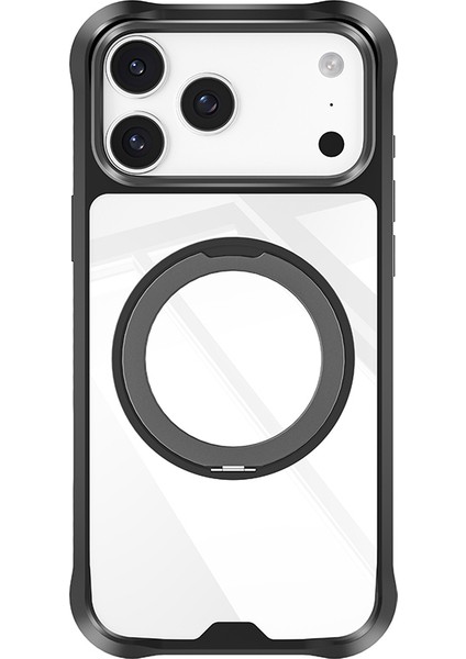 iPhone 17 Pro Max Kılıf M-Safeli Ring Standlı Airbag Tasarımlı Mutural Obsidian Serisi Kapak Siyah modelleri