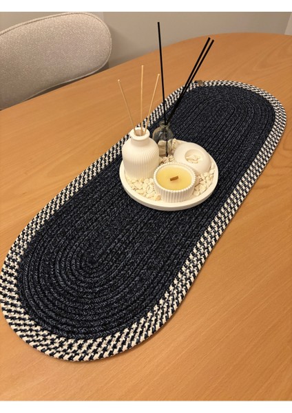 Herakles Amerikan Servis El Yapımı Pamuklu Natural Jüt Örme Desenli Runner 30X80 fırsatları