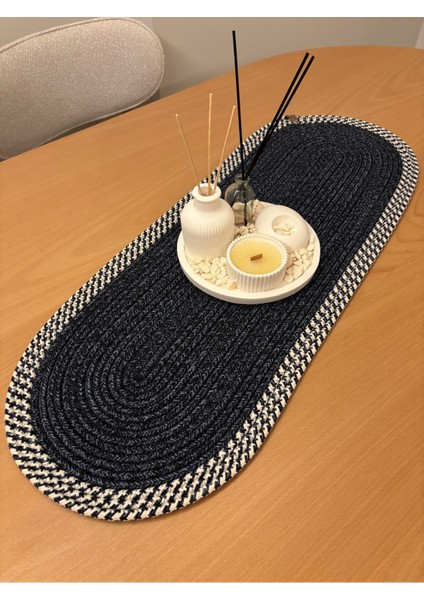 Herakles Amerikan Servis El Yapımı Pamuklu Natural Jüt Örme Desenli Runner 30X80 indirimleri