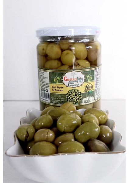 Yeşil Zeytin-El Kırması (Cam Kavanoz)