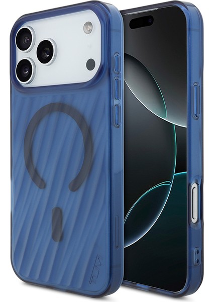 iPhone 17 Pro Max Uyumlu Kılıf Tumı Orjinal Lisanslı M-Safe Şarj Özellikli Transparan Kapak Mavi