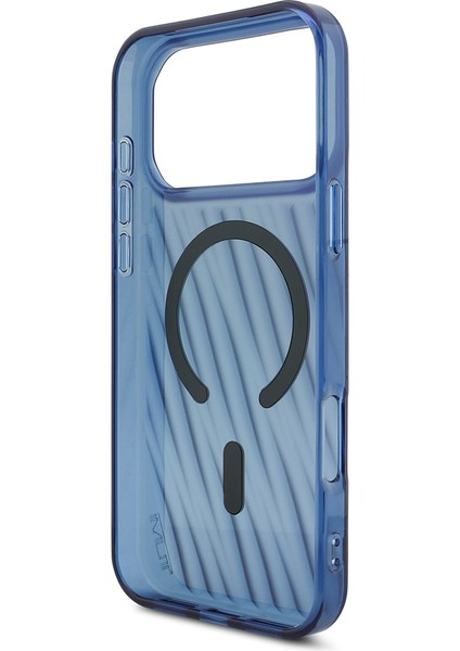 iPhone 17 Pro Max Uyumlu Kılıf Tumı Orjinal Lisanslı M-Safe Şarj Özellikli Transparan Kapak Mavi