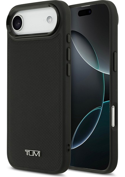 iPhone 17 Air Uyumlu Kılıf Tumı M-Safe Şarj Özellikli Deri Noktalı Dizayn Kapak Siyah