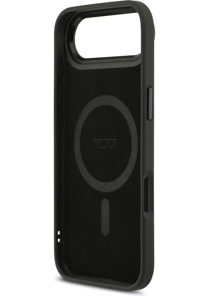 iPhone 17 Air Uyumlu Kılıf Tumı M-Safe Şarj Özellikli Deri Noktalı Dizayn Kapak Siyah