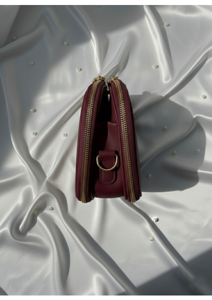 Bordo Çok Bölmeli Çanta modelleri