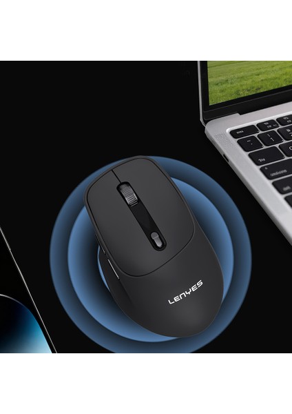 WS105 Sessiz Buton Tasarımlı Çift Bluetooth Bağlantılı 2.4g Kablosuz Mouse 1600 Dpı Siyah indirimleri