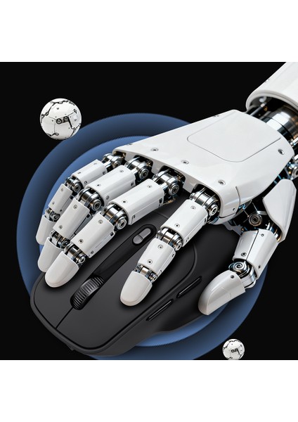 WS105 Sessiz Buton Tasarımlı Çift Bluetooth Bağlantılı 2.4g Kablosuz Mouse 1600 Dpı Siyah