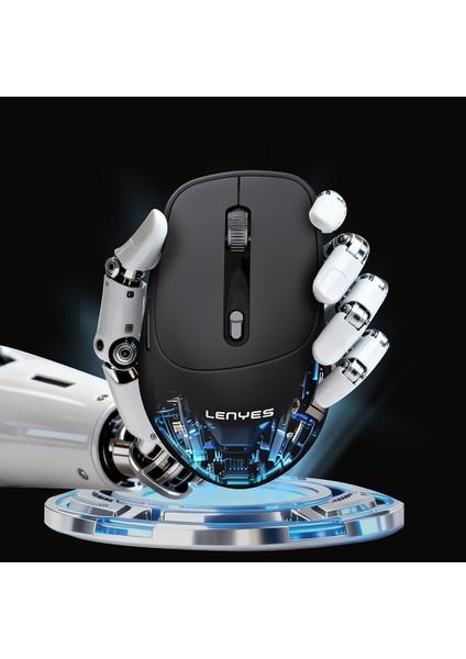 WS105 Sessiz Buton Tasarımlı Çift Bluetooth Bağlantılı 2.4g Kablosuz Mouse 1600 Dpı Siyah