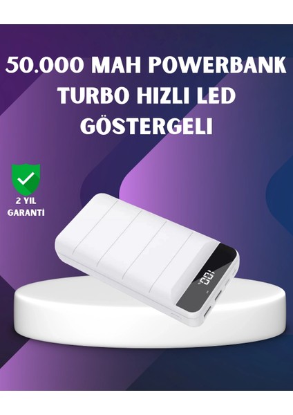 Buğz 50000MAH Yüksek Kapasiteli Powerbank Hızlı Şarj ve LED Ekranlı