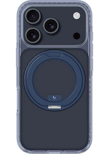 iPhone 17 Pro Max Uyumlu Kılıf M-Safeli Airbag Standlı Amazingthing Titan Pro Magspin Kapak Mavi