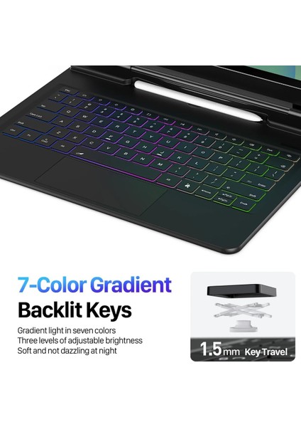 Galaxy S9 Ultra Uyumlu Şarj Göstergeli Rgb Işıklı Magic Keyboard Touchpad Türkçe Q Klavyeli Kılıf