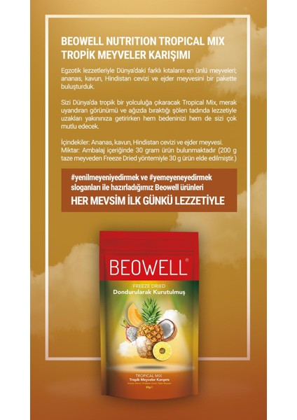 Tropical Mix – Freeze Dried Dondurularak Kurutulmuş Tropik Meyveler Karışımı indirimleri