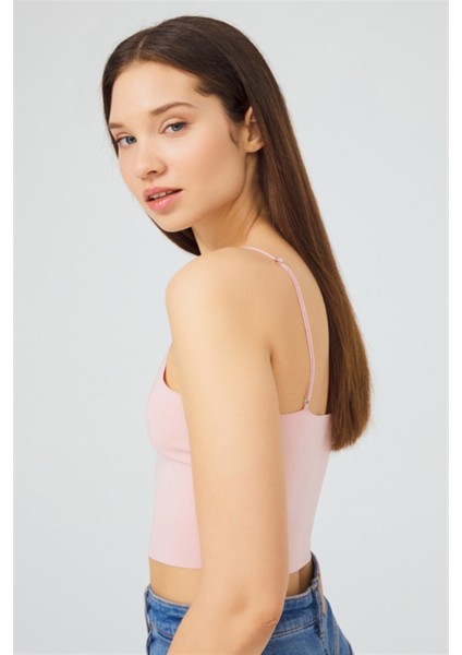 Mürdüm Ayarlanabilir Ince Askılı Lazer Kesim Kadın Crop Büstiyer fiyatları