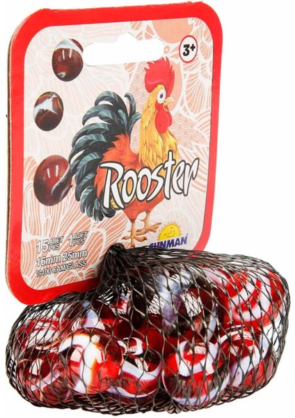 Horoz Kırmızı Misket Oyunu – Cam Bilye Seti Büyük Boy Misketli 16 Parça