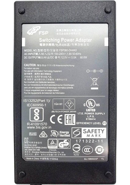 Fsp 12V 5A 60W Adaptör Kilitlenebilir Vidalı Jak 5.5/2.5mm fiyatları
