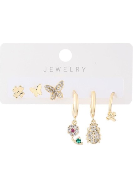 Altılı Set Küpe Gold