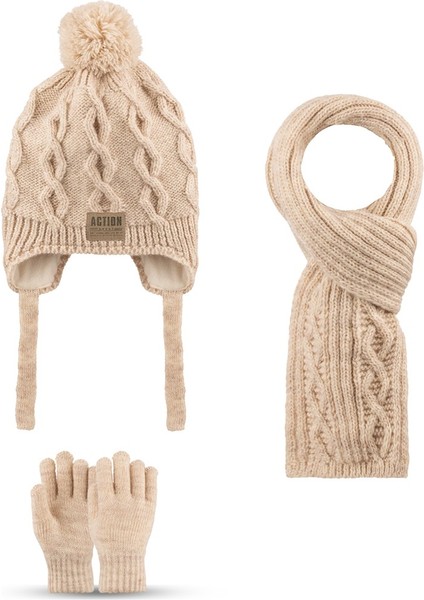 Kitti 25170-08 4-7 Yaş Atkı Bere Eldiven Set