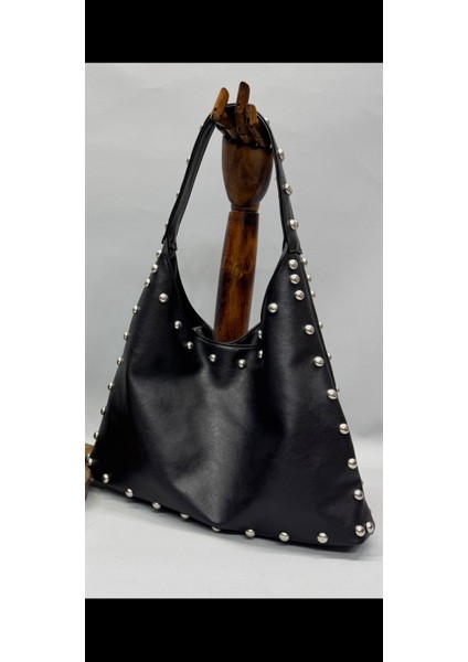 Siyah Renk Droplu El ve Omuz Çantasi