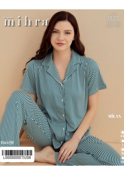 50101 Milan Kısakol Düğmeli Kadın Pijama Takımı