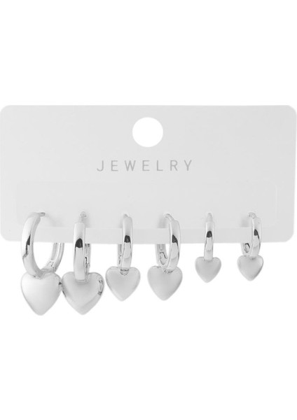 Altılı Set Küpe Silver