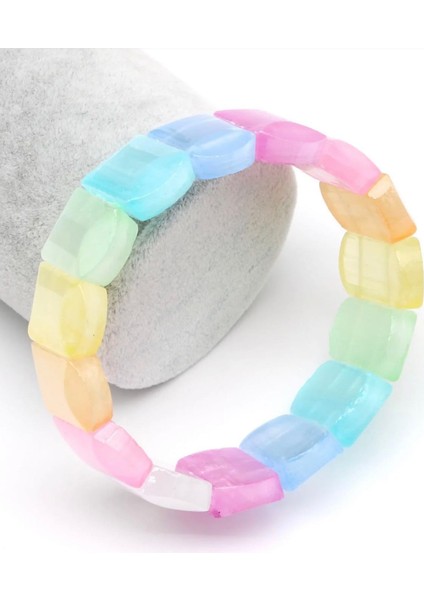 Renkli Selenit Doğal Taş Bileklik 13 x 22 mm Roleks Bileklik fiyatları