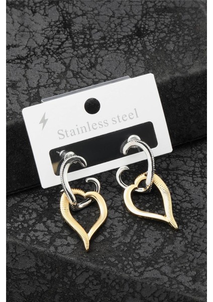 Çelik Iki Renk Küpe