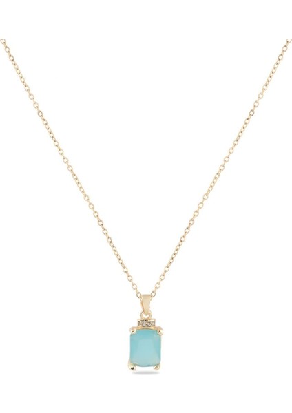 Zirkon Kolye Gold 45 cm